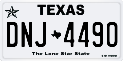 TX license plate DNJ4490