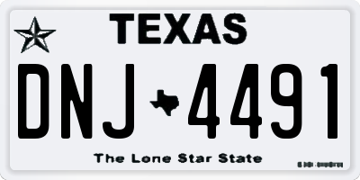 TX license plate DNJ4491