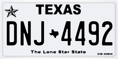 TX license plate DNJ4492