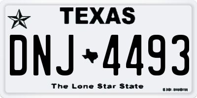 TX license plate DNJ4493