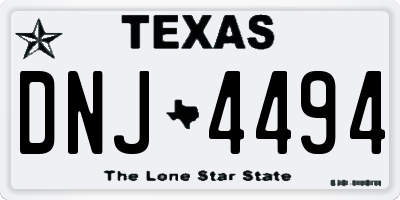 TX license plate DNJ4494