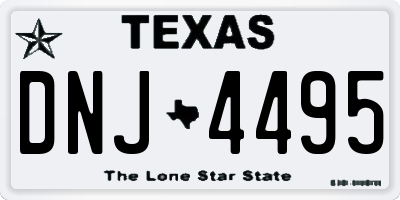 TX license plate DNJ4495