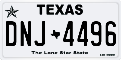 TX license plate DNJ4496
