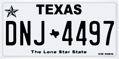 TX license plate DNJ4497