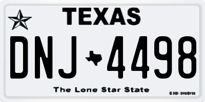TX license plate DNJ4498