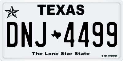 TX license plate DNJ4499