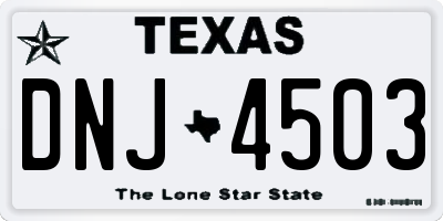 TX license plate DNJ4503