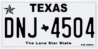 TX license plate DNJ4504