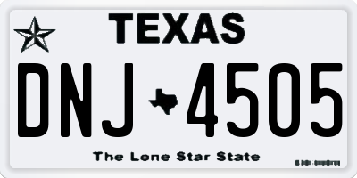 TX license plate DNJ4505