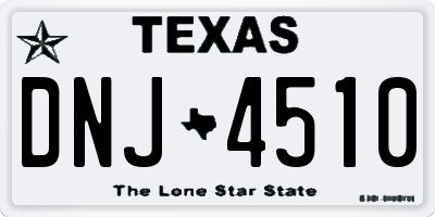 TX license plate DNJ4510