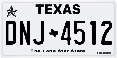 TX license plate DNJ4512