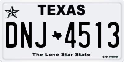 TX license plate DNJ4513