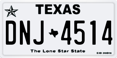 TX license plate DNJ4514