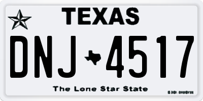 TX license plate DNJ4517