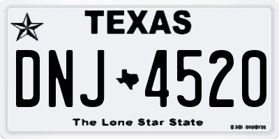TX license plate DNJ4520