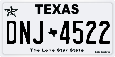 TX license plate DNJ4522