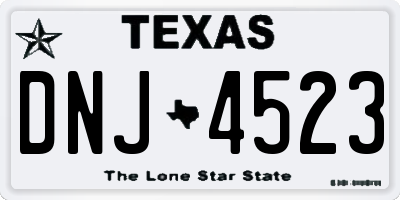 TX license plate DNJ4523