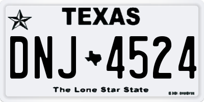 TX license plate DNJ4524