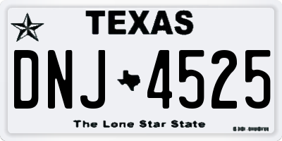 TX license plate DNJ4525