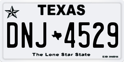 TX license plate DNJ4529