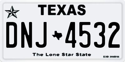 TX license plate DNJ4532