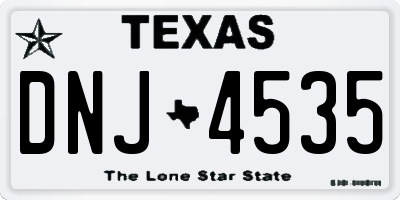 TX license plate DNJ4535