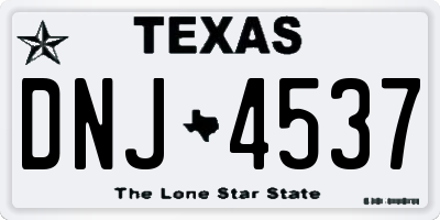 TX license plate DNJ4537