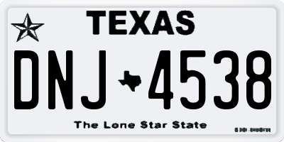 TX license plate DNJ4538