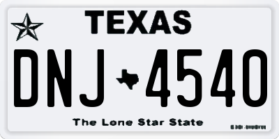 TX license plate DNJ4540