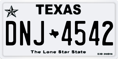 TX license plate DNJ4542