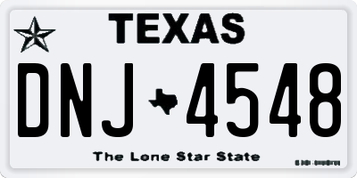 TX license plate DNJ4548