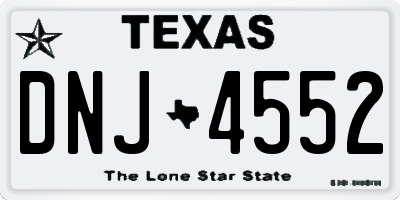TX license plate DNJ4552