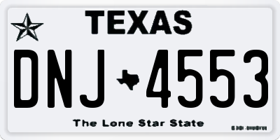 TX license plate DNJ4553