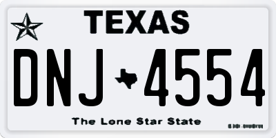 TX license plate DNJ4554