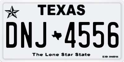 TX license plate DNJ4556
