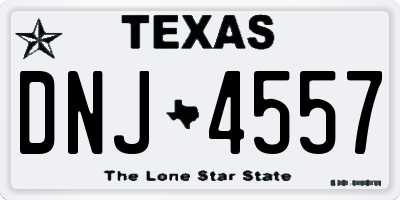 TX license plate DNJ4557