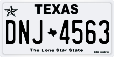 TX license plate DNJ4563