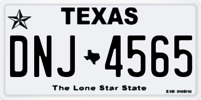 TX license plate DNJ4565