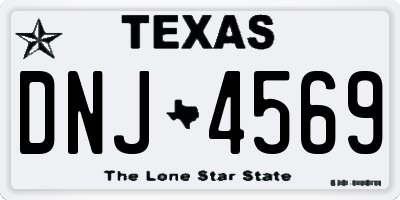 TX license plate DNJ4569