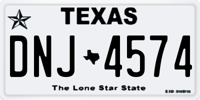 TX license plate DNJ4574