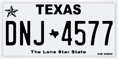 TX license plate DNJ4577