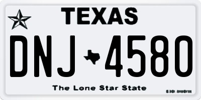 TX license plate DNJ4580