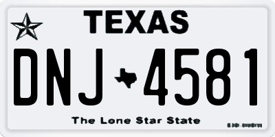 TX license plate DNJ4581