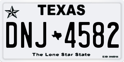 TX license plate DNJ4582