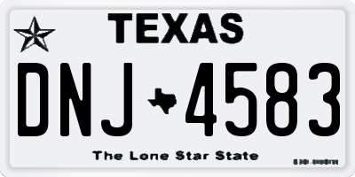 TX license plate DNJ4583
