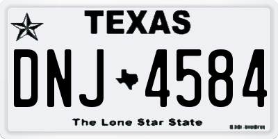 TX license plate DNJ4584