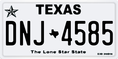 TX license plate DNJ4585