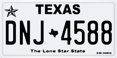 TX license plate DNJ4588