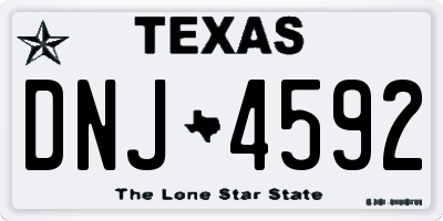 TX license plate DNJ4592