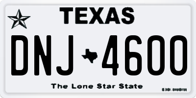 TX license plate DNJ4600